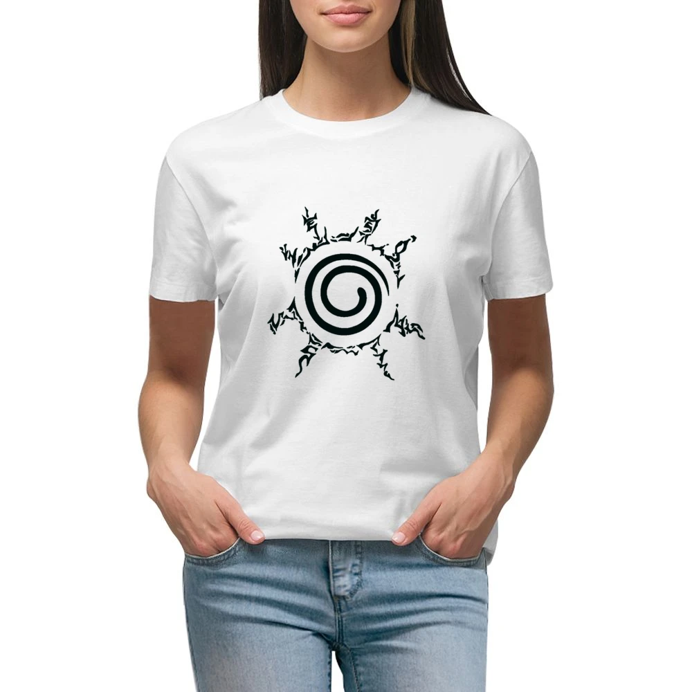 Kyuubi kurama nine tails demon fox four element seal on naruto chest m Premium Women Ladies T-shirt