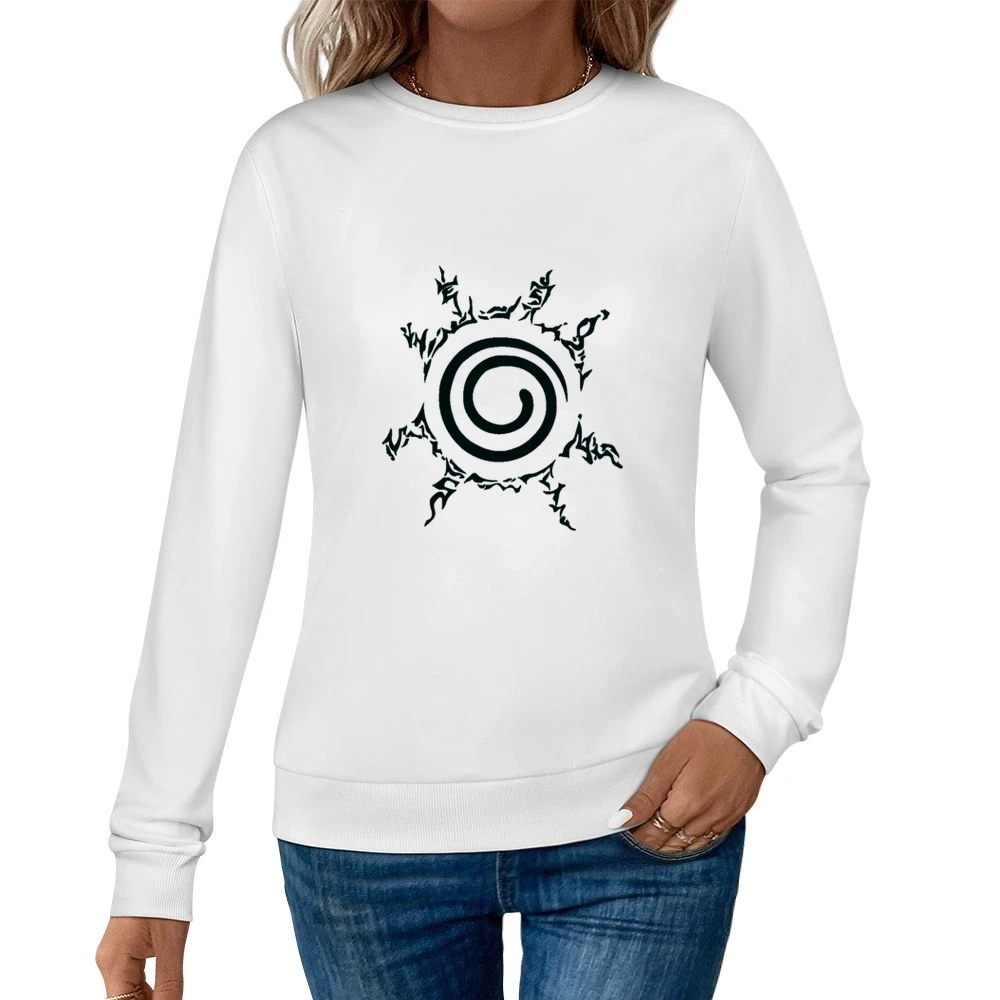 Kyuubi kurama nine tails demon fox four element seal on naruto chest m Women Pullover Sweatshirt