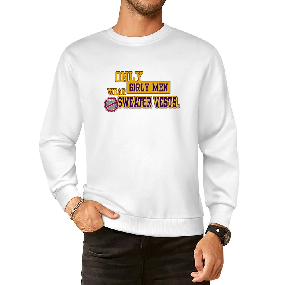 LSU Girly Men Wear Sweater Vests Football European Size Pullover Sweater