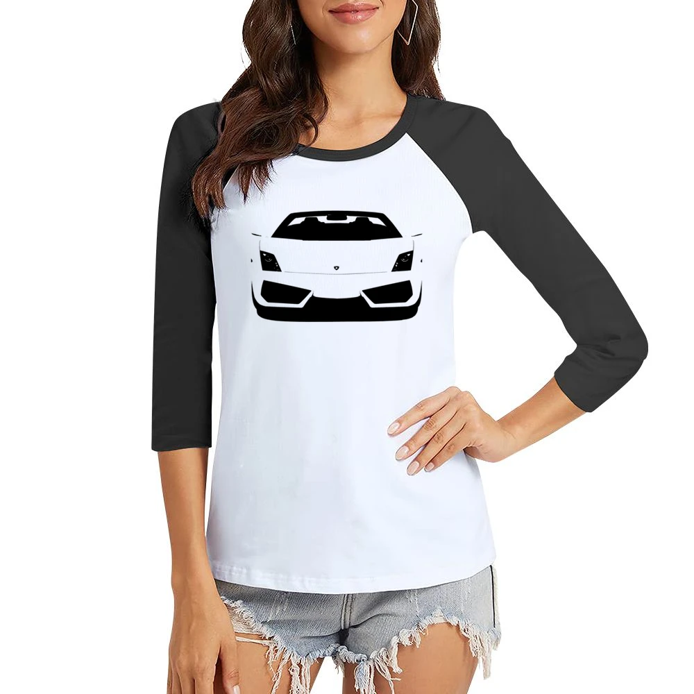 Lamborghini Gallardo Spyder Convertible Graphic Italian Car Enthusiast Women Ladies 3-4 Sleeve T-Shirt