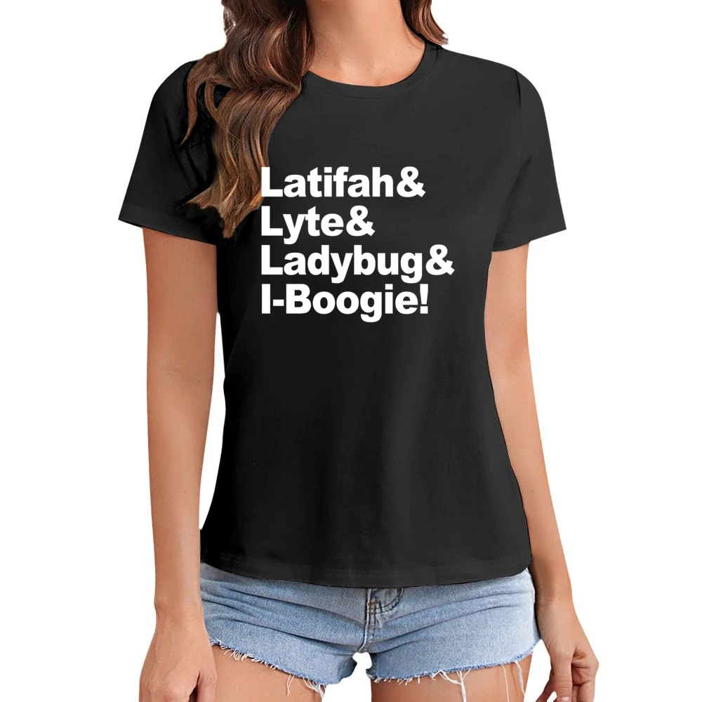Latifah And Lyte And Ladybug And I Boogie Hip Hop Rap Music Graphic T Asian Size Women Ladies T-shirt