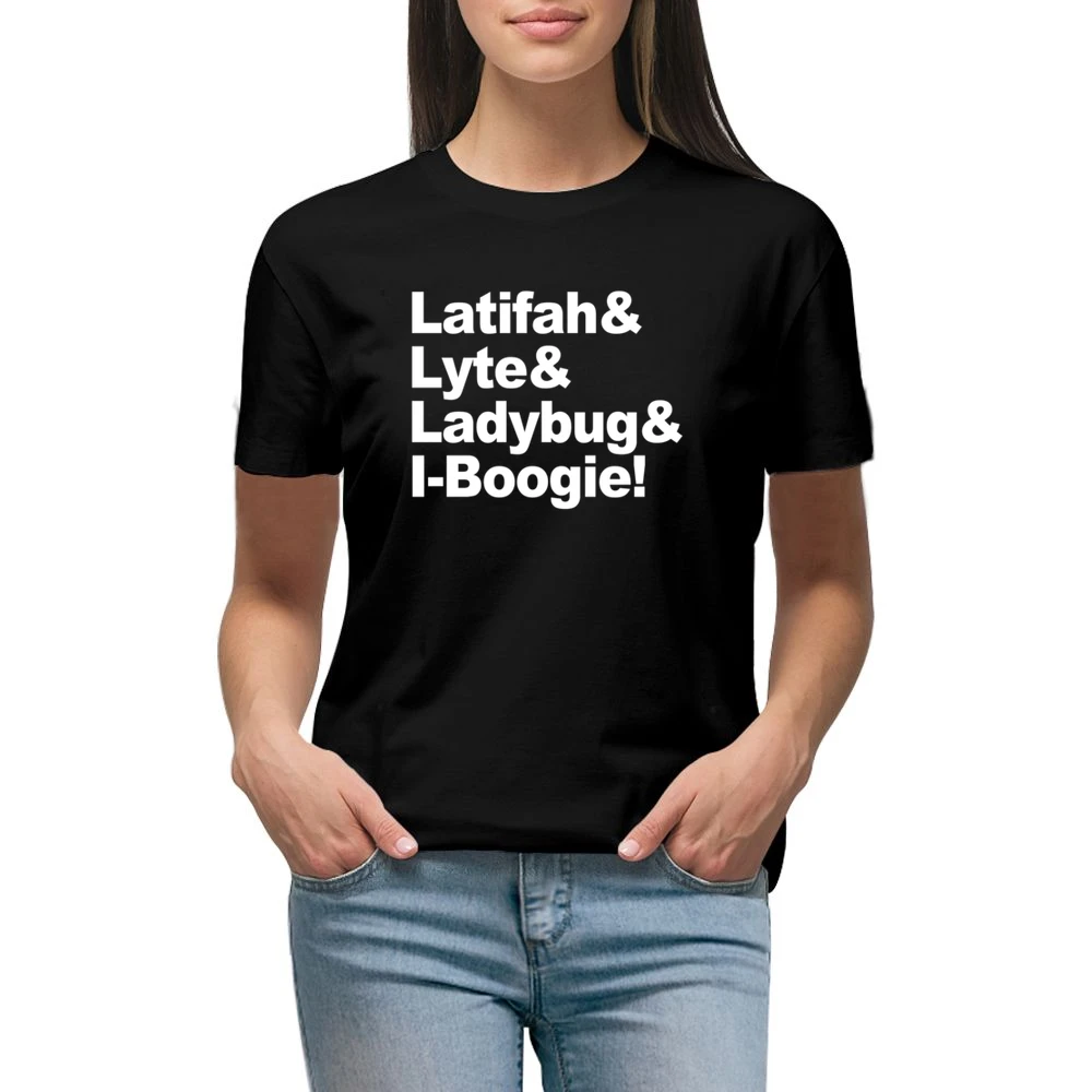 Latifah And Lyte And Ladybug And I Boogie Hip Hop Rap Music Graphic T Premium Women Ladies T-shirt