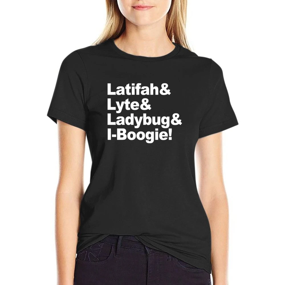 Latifah And Lyte And Ladybug And I Boogie Hip Hop Rap Music Graphic T US Size Women Ladies T-shirt
