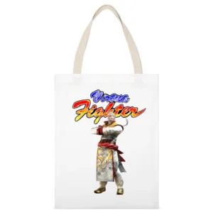 Lau Chan Virtua Fighter Arcade Fighting Retro Video Game Character Fan White Canvas Tote Shopping Bag