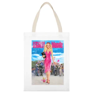 Legally Blonde Vintage Distressed Style Elle Woods Graphic Movie Poste White Canvas Tote Shopping Bag