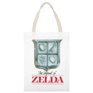 Legend Of Zelda Nes Nintendo Old School Retro Video Game Fan Distresse White Canvas Tote Shopping Bag