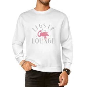 Legs Up Lounge Fun Custom Flamingo Bar Graphic European Size Pullover Sweater