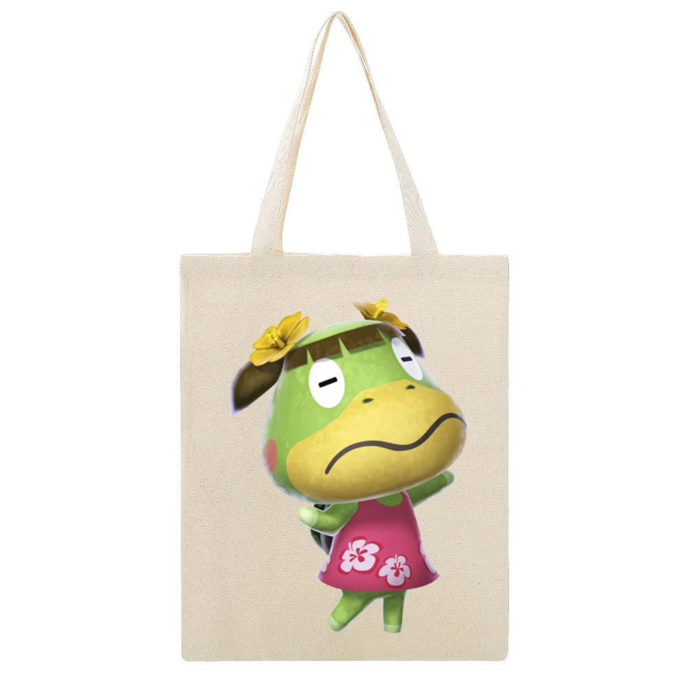 Leila From Animal Crossing Nintendo Character Video Game Beige Canvas Tote Shopping Bag
