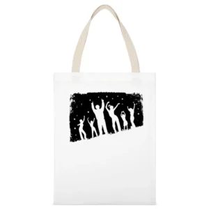 Let's dance together dancier black silhouette White Canvas Tote Shopping Bag