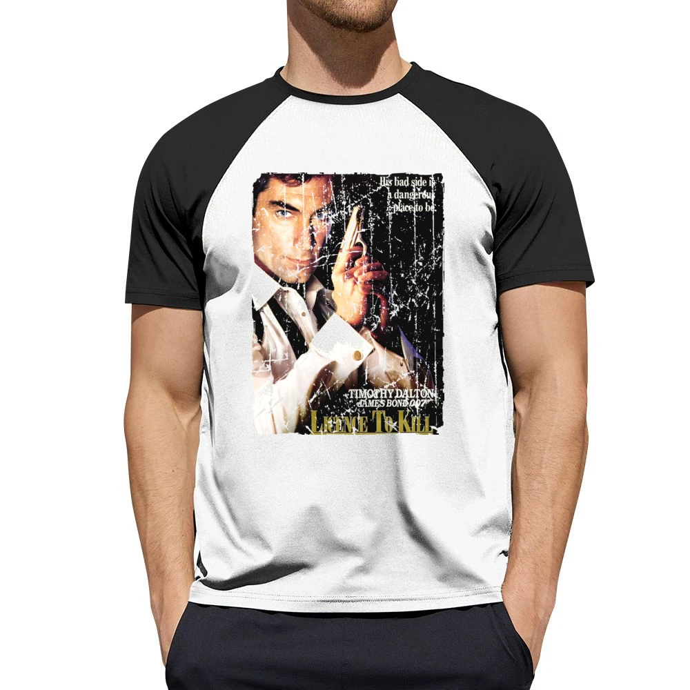 Licence To Kill Movie Poster Retro Aged Look Men Short Sleeve T-Shirt