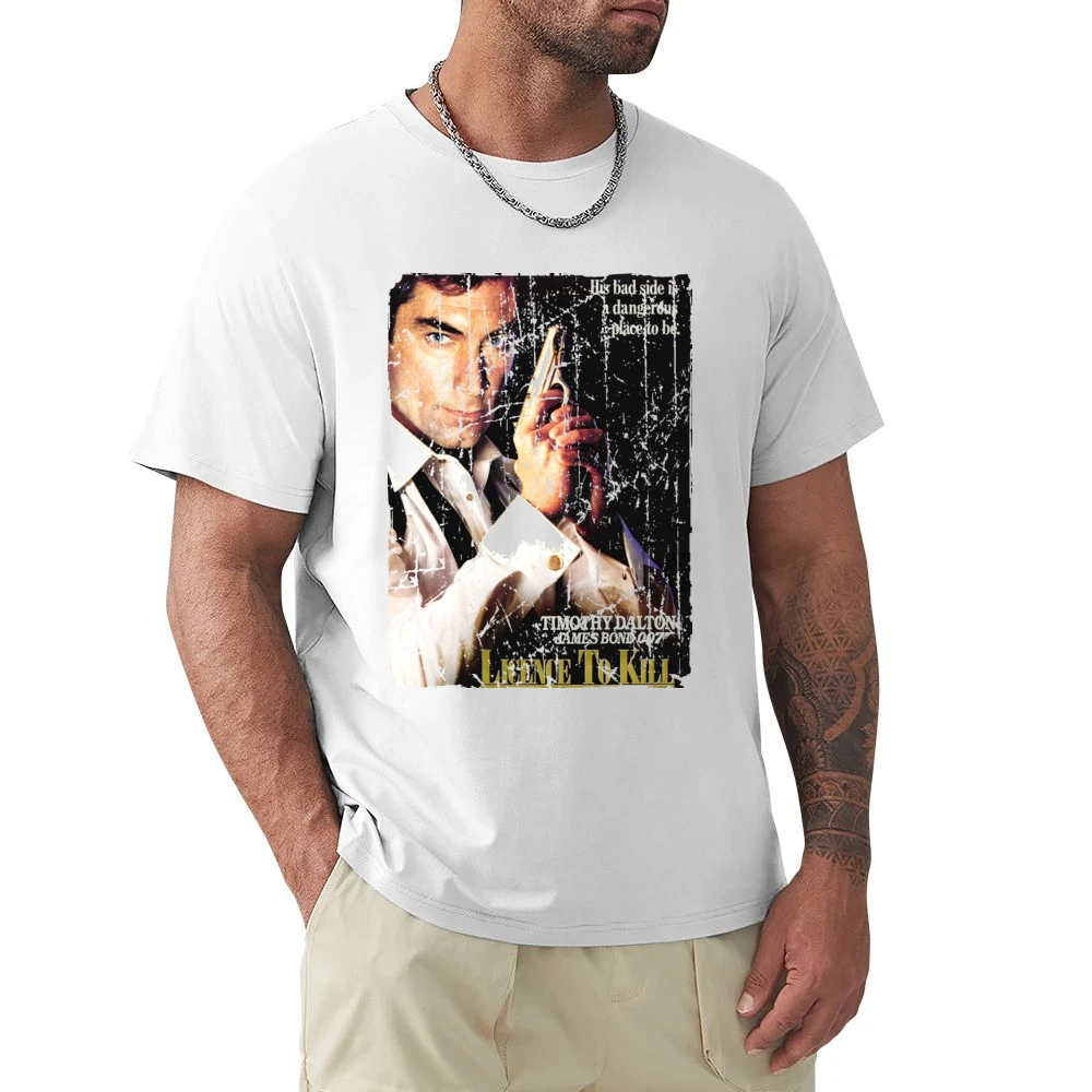 Licence To Kill Movie Poster Retro Aged Look Premium Men T-shirt