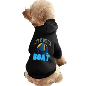 Life Is Better On The Boat Fun Cool Graphic Vacation Sailing Tee Shirt Pet Apparel Clothes