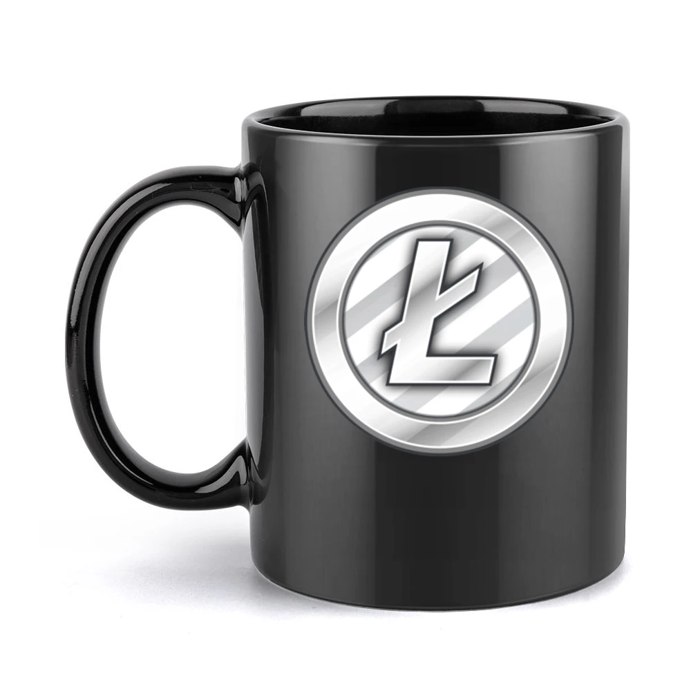 Litecoin Digital Currency Cryptocurrency Logo Black Mug