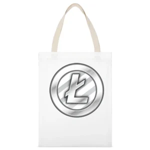 Litecoin Digital Currency Cryptocurrency Logo White Canvas Tote Shopping Bag
