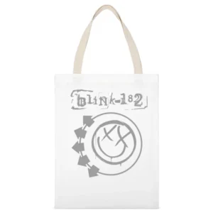 Logo Blink 182 rock band White Canvas Tote Shopping Bag