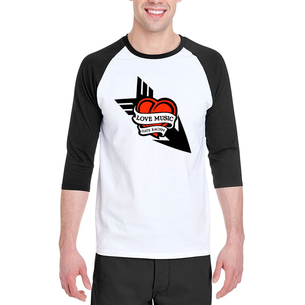 Love Music Hate Racism Men 3/4 Sleeve T-Shirt