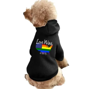 Love Wins Gay Marriage US American Rainbow Legalized Graphic Pet Apparel Clothes