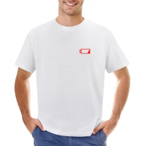 Low Battery Funny No Energy Technology Geek Graphic Asian Size Men T-Shirt