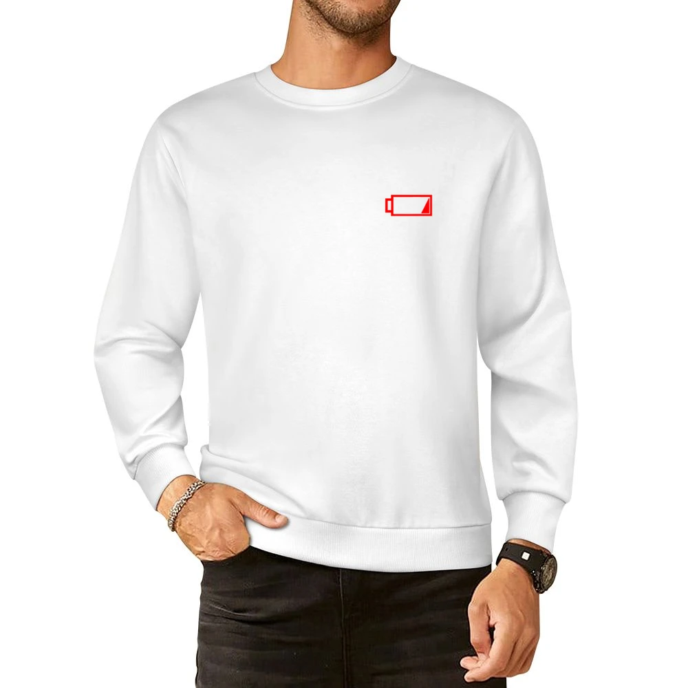 Low Battery Funny No Energy Technology Geek Graphic European Size Pullover Sweater