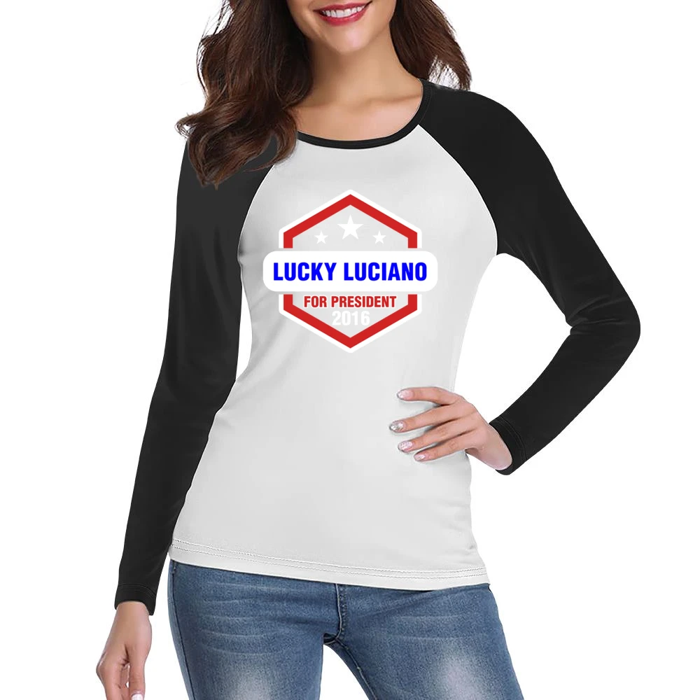 Lucky Luciano For President 2016 Boardwalk Empire TV Show Women Ladies Long Sleeve T-Shirt