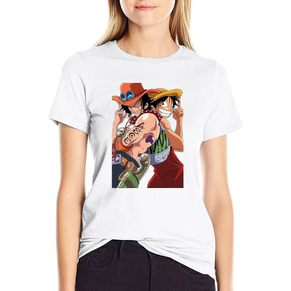 Luffy and Ace - US Size Women Ladies T-shirt