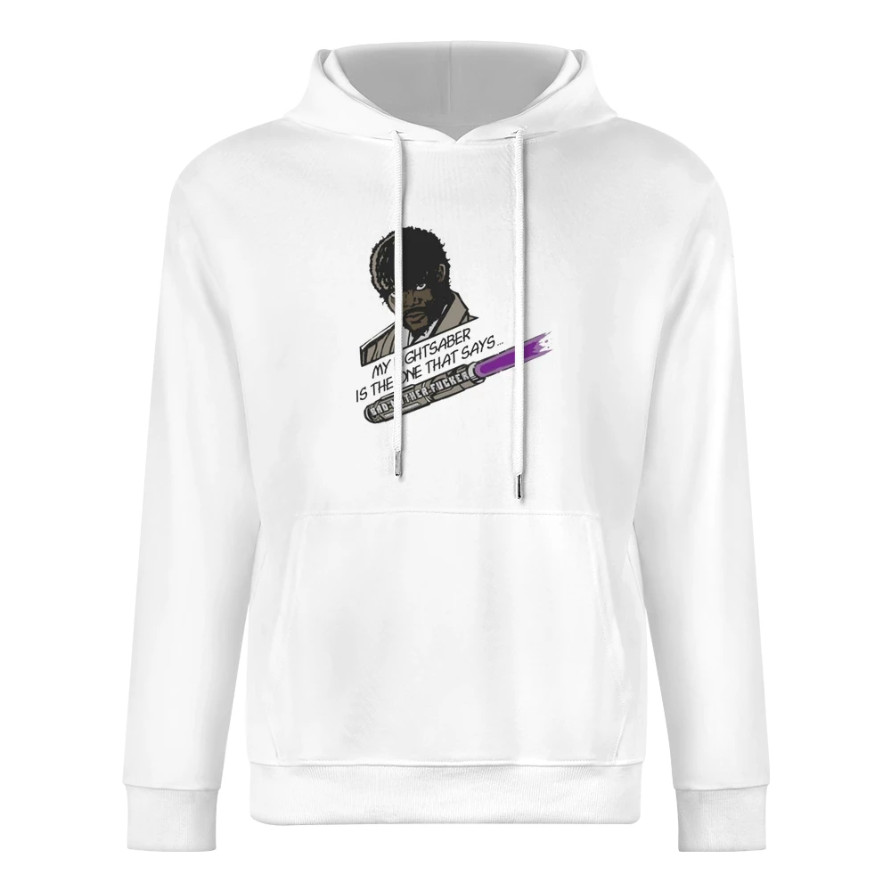 Mace Windu Samuel L Jackson lightsaber starwars parody pulp fiction mo European Size Men Hoodie