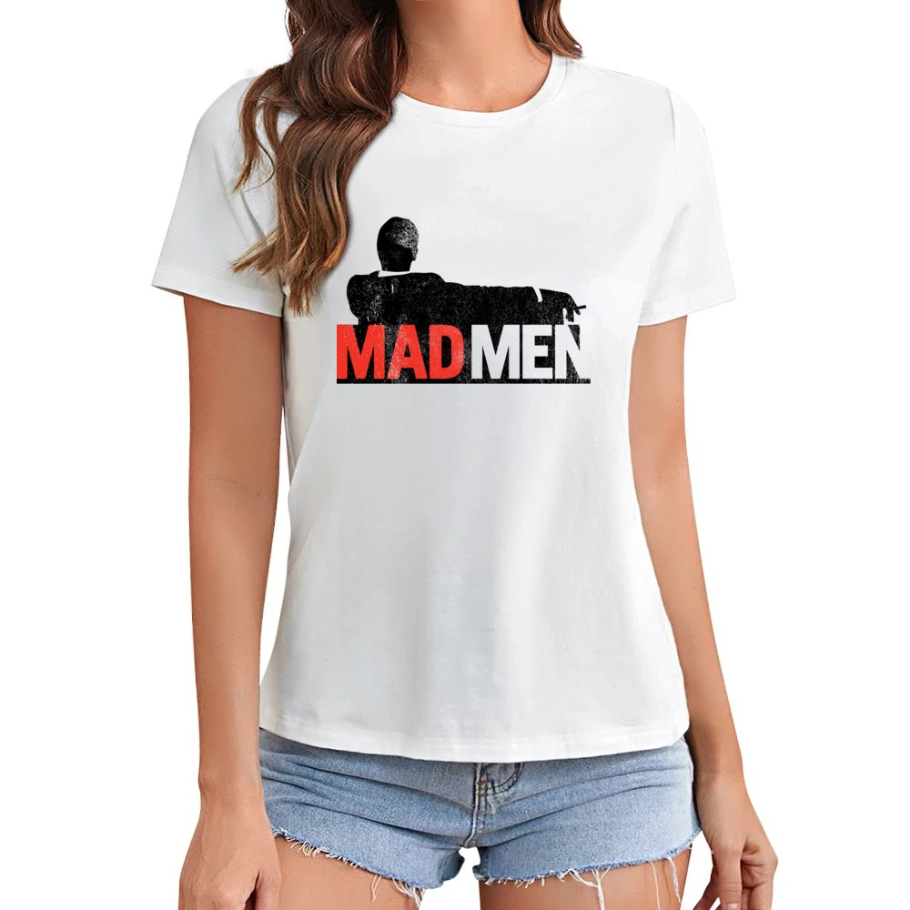 Madmen Vintage Style Distressed Popular TV Show Title Graphic Fan T Sh Asian Size Women Ladies T-shirt