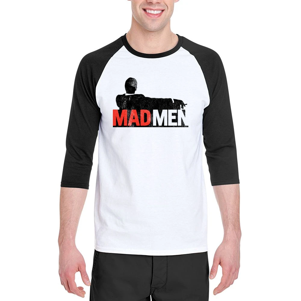 Madmen Vintage Style Distressed Popular TV Show Title Graphic Fan T Sh Men 3/4 Sleeve T-Shirt
