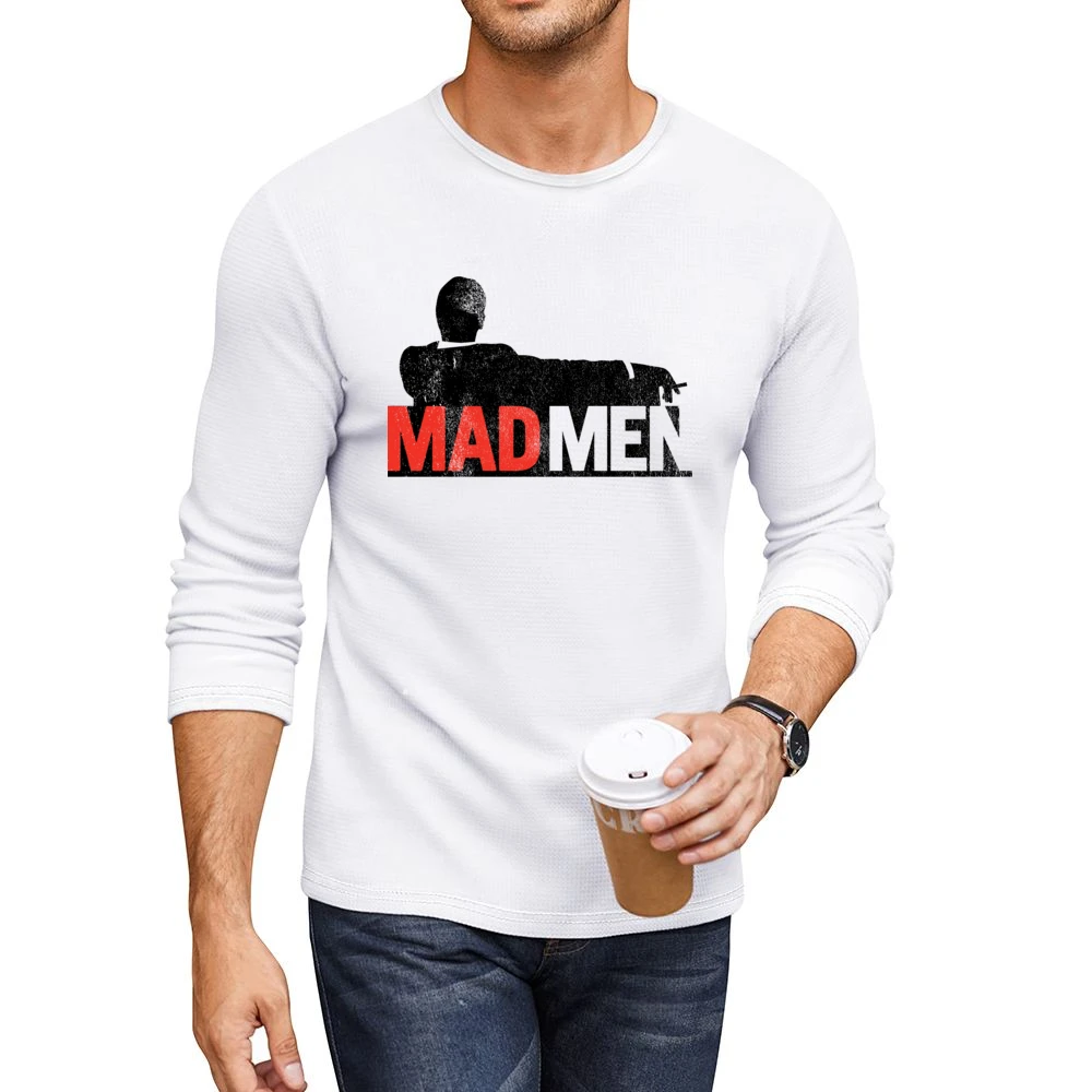 Madmen Vintage Style Distressed Popular TV Show Title Graphic Fan T Sh Men CrewNeck Long Sleeve T-Shirt