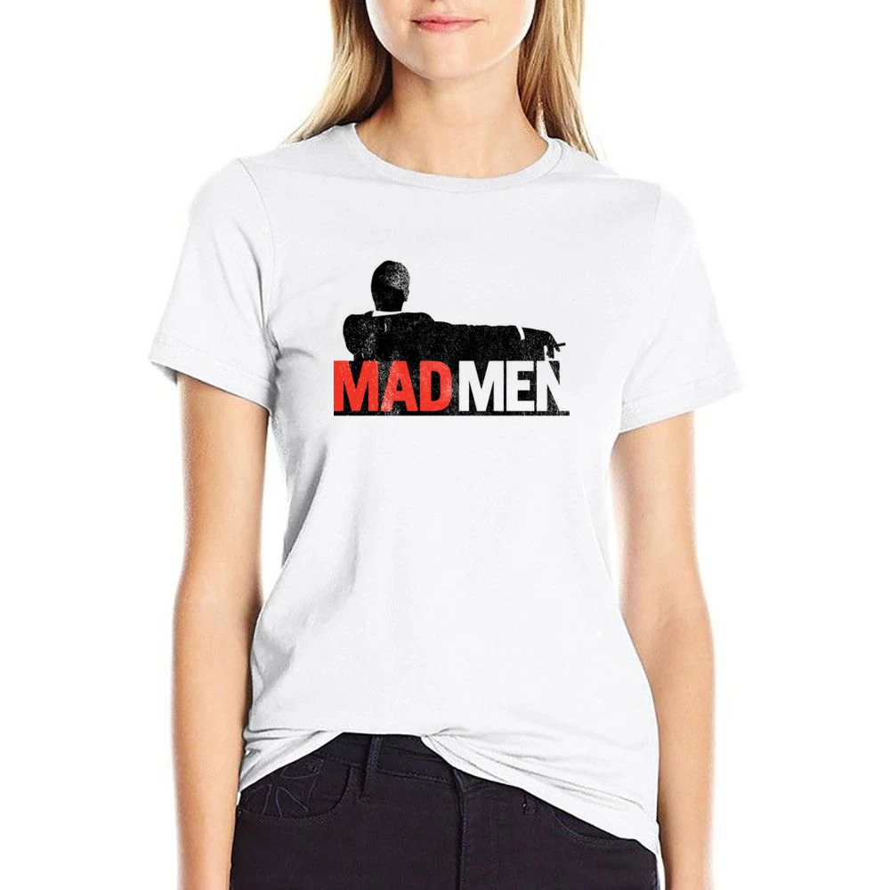 Madmen Vintage Style Distressed Popular TV Show Title Graphic Fan T Sh US Size Women Ladies T-shirt