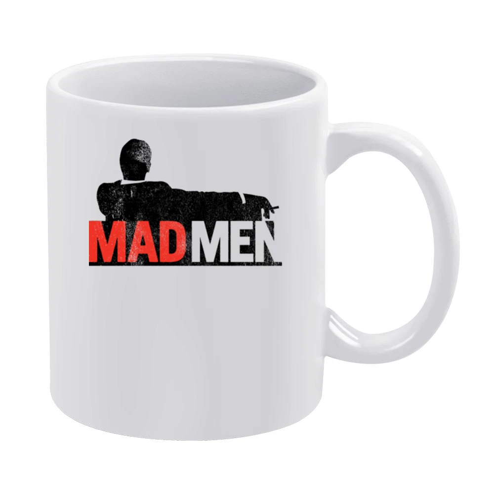 Madmen Vintage Style Distressed Popular TV Show Title Graphic Fan T Sh White Mug