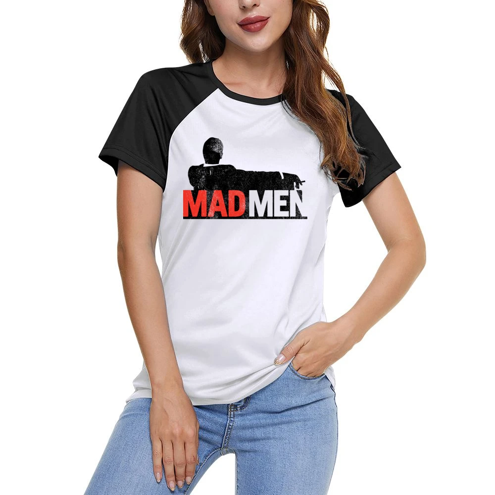 Madmen Vintage Style Distressed Popular TV Show Title Graphic Fan T Sh Women Ladies Short Sleeve T-Shirt