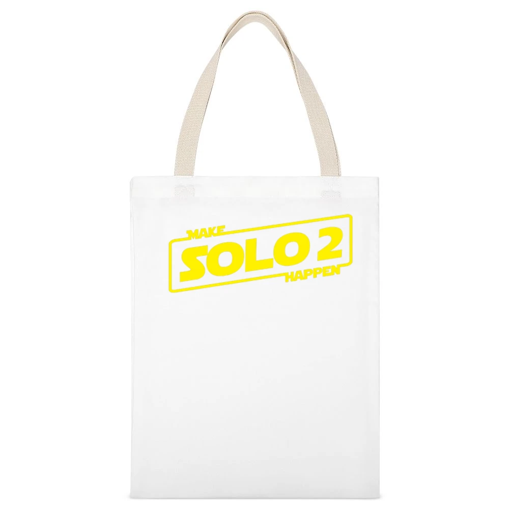 Make Solo 2 Happen Star Wars Fan Campaign White Canvas Tote Shopping Bag