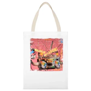 Malcolm Mclaren Duck Rock Album Cover Distressed Image White Canvas Tote Shopping Bag