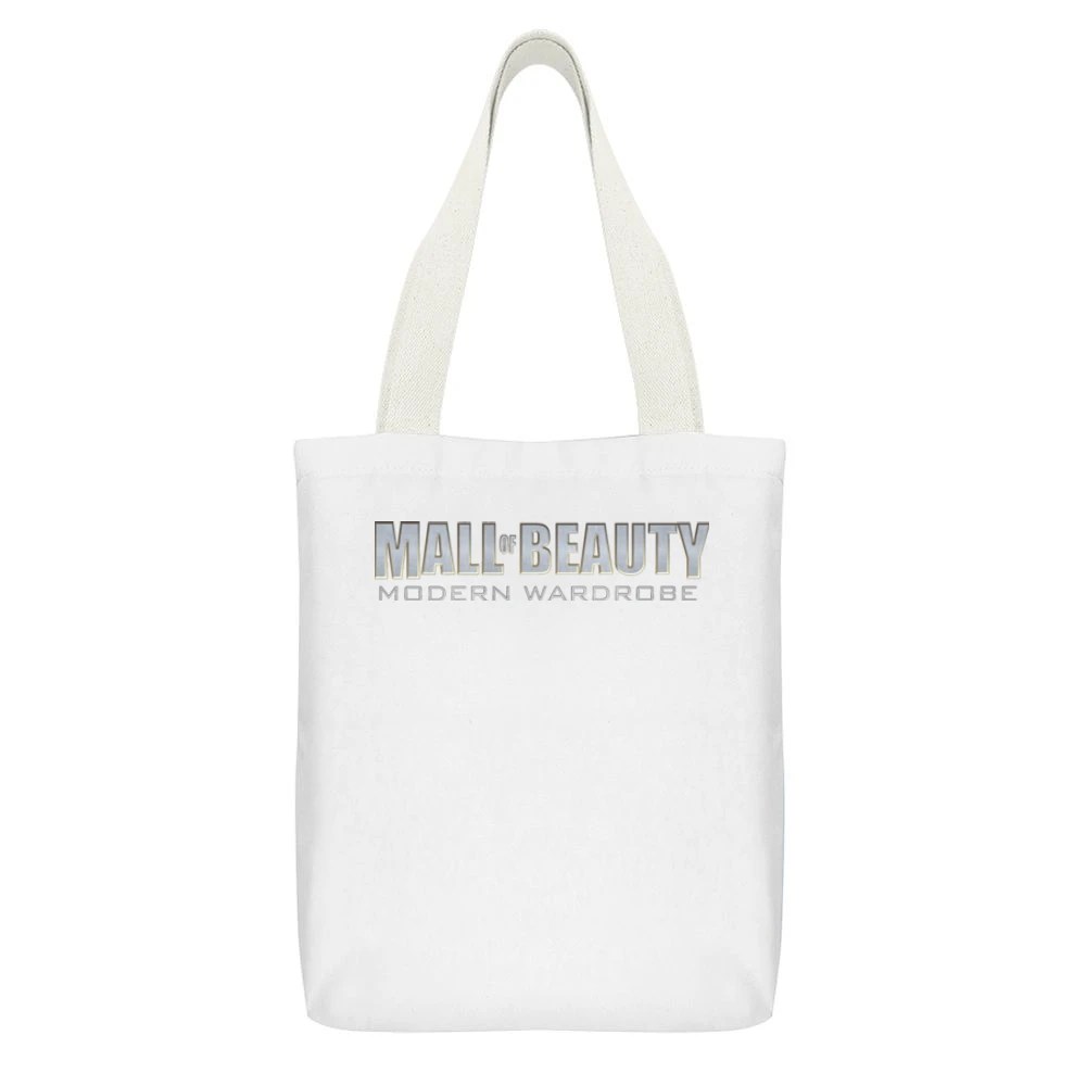 Mall Of Beauty Parody Video Game White Canvas Tote Shopping Bag With Interior Pocket