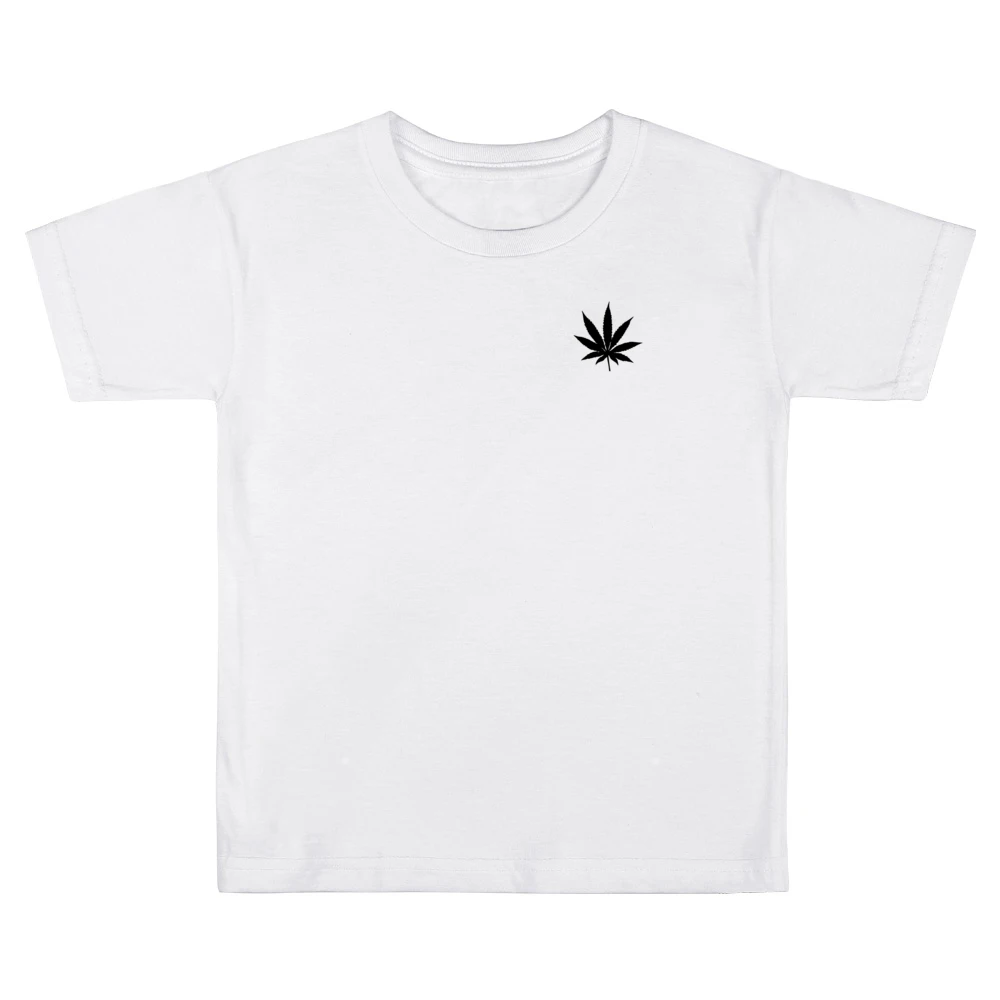 Marijuana Cannabis Leaf Fun Weed Simple Graphic Kids Boys Girls T-Shirt