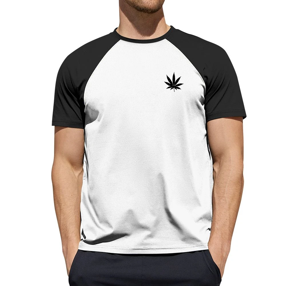 Marijuana Cannabis Leaf Fun Weed Simple Graphic Men Short Sleeve T-Shirt