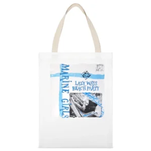 Marine Girls Lazy Ways Album Cover Distressed Image White Canvas Tote Shopping Bag