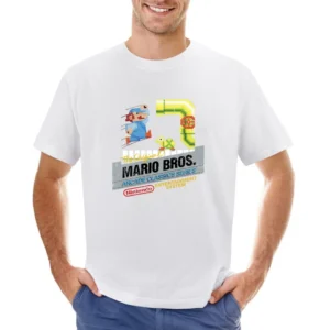 Mario Bros Original Nes Nintendo Old School Retro Video Game Fan Distr Asian Size Men T-Shirt