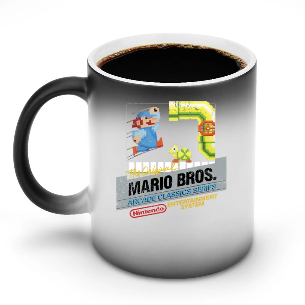 Mario Bros Original Nes Nintendo Old School Retro Video Game Fan Distr Discoloration Mug