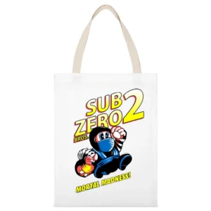 Mario Mortal Madness combat subzero bros funny parody White Canvas Tote Shopping Bag