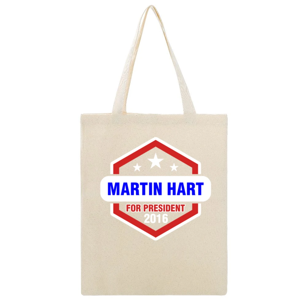 Martin Hart For President 2016 True Detective TV Show Beige Canvas Tote Shopping Bag
