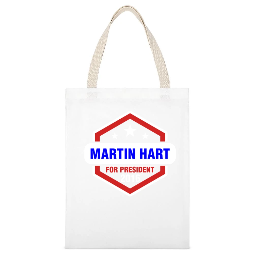 Martin Hart For President 2016 True Detective TV Show White Canvas Tote Shopping Bag