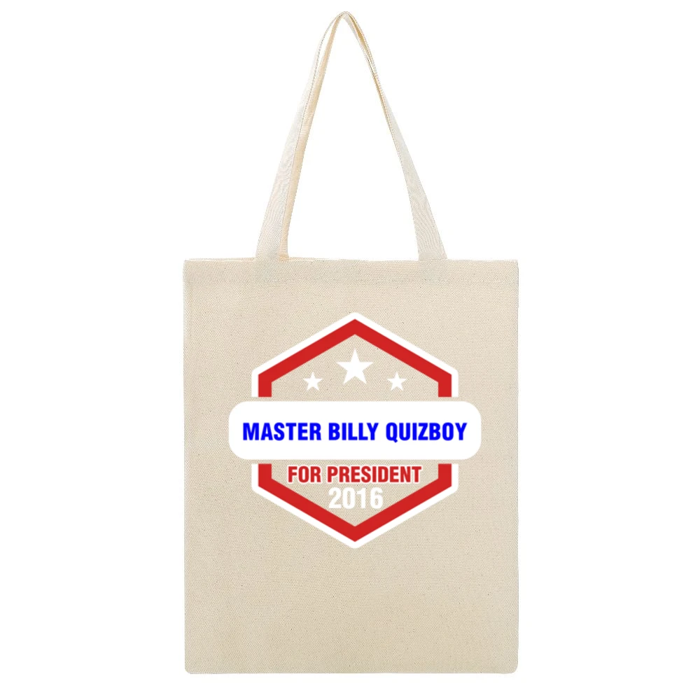 Master Billy Quizboy For President 2016 The Venture Bros TV Show T Shi Beige Canvas Tote Shopping Bag