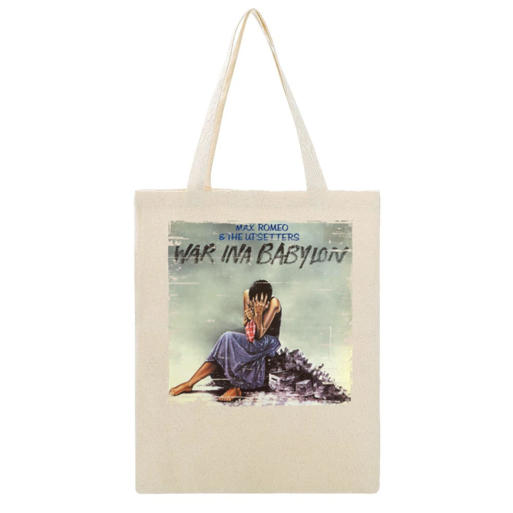 Max Romeo War In A Babylon Album Cover Distressed Image Beige Canvas Tote Shopping Bag