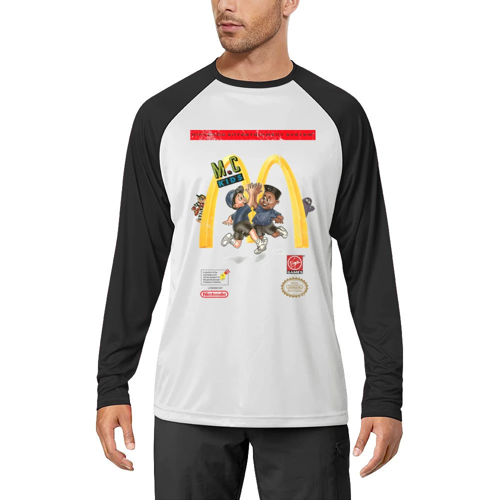 Mc Kids Nes Retro Video Game Distressed Men Long Sleeve T-Shirt