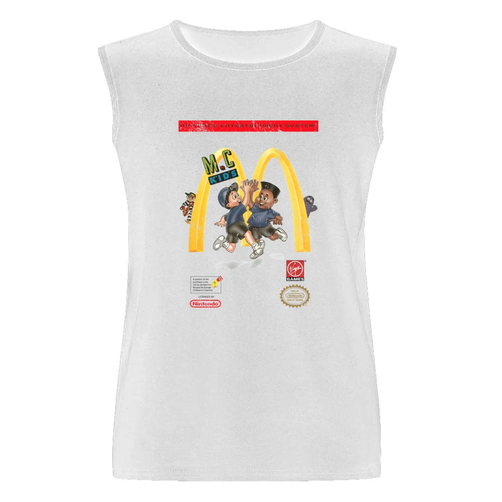 Mc Kids Nes Retro Video Game Distressed Men Sleeveless T-Shirt