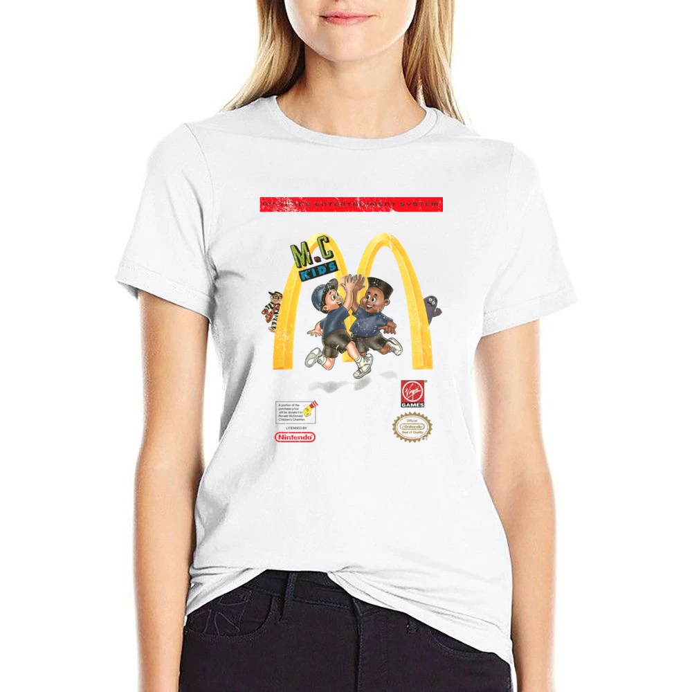 Mc Kids Nes Retro Video Game Distressed US Size Women Ladies T-shirt