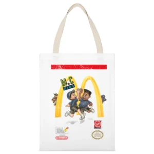 Mc Kids Nes Retro Video Game Distressed White Canvas Tote Shopping Bag