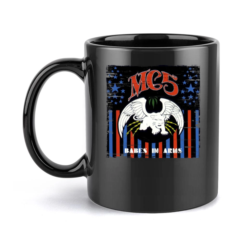Mc5 Babes In Arms Album Cover Distressed Image Black Mug